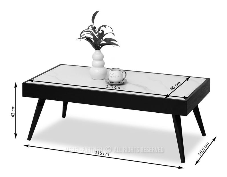 Stolić za kavu Flock (crni mramor + crna)