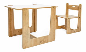 Set detský stolík a stolička Callie mono (biela + naturálna)