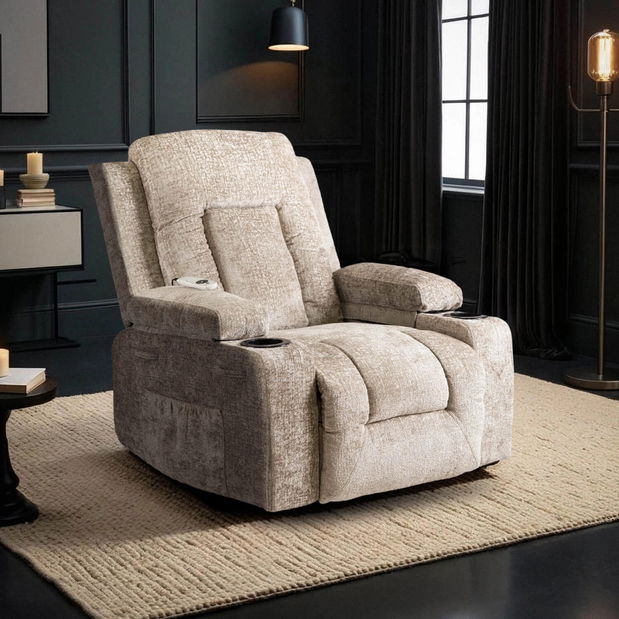 Fotelja za masažu Banesto (baršunasto bež) 