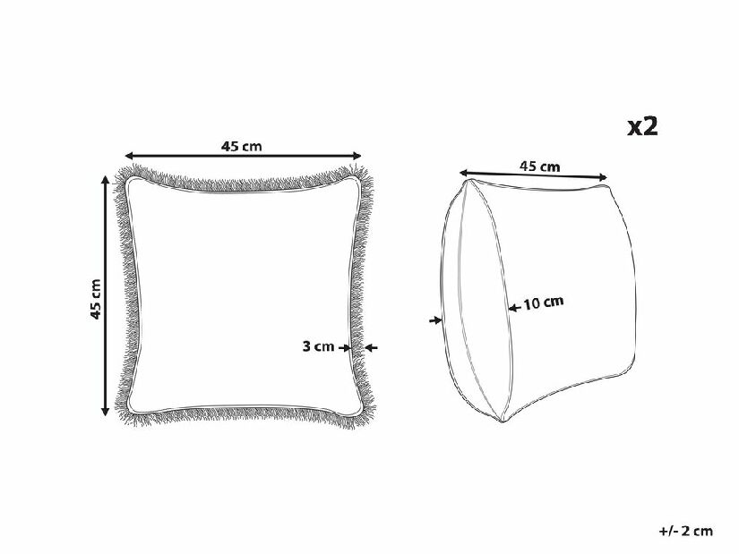 Set 2 buc perne decorative 45 x 45 cm Filix (verde)