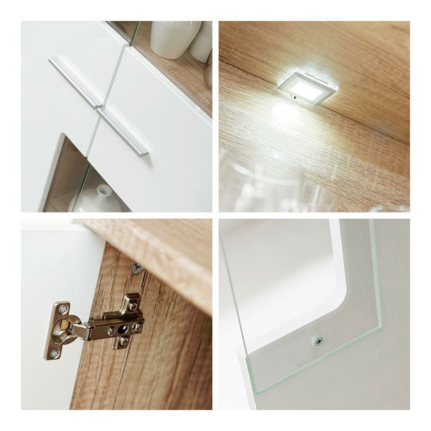 Set za dnevni boravak Solange III (hrast monument + bijeli sjaj)