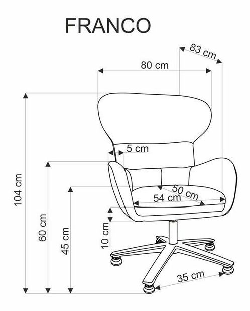 Fotel Franeco (szürke) 