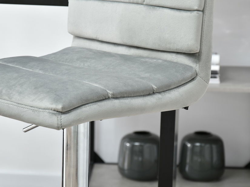 Stolička Hanoi (sivá + chrómová)