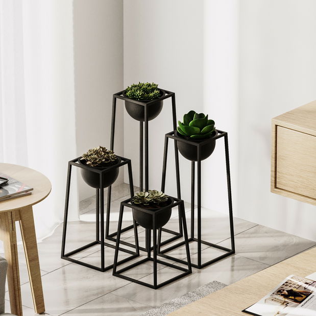 Ghiveci de flori decorativ Gwion (Negru)