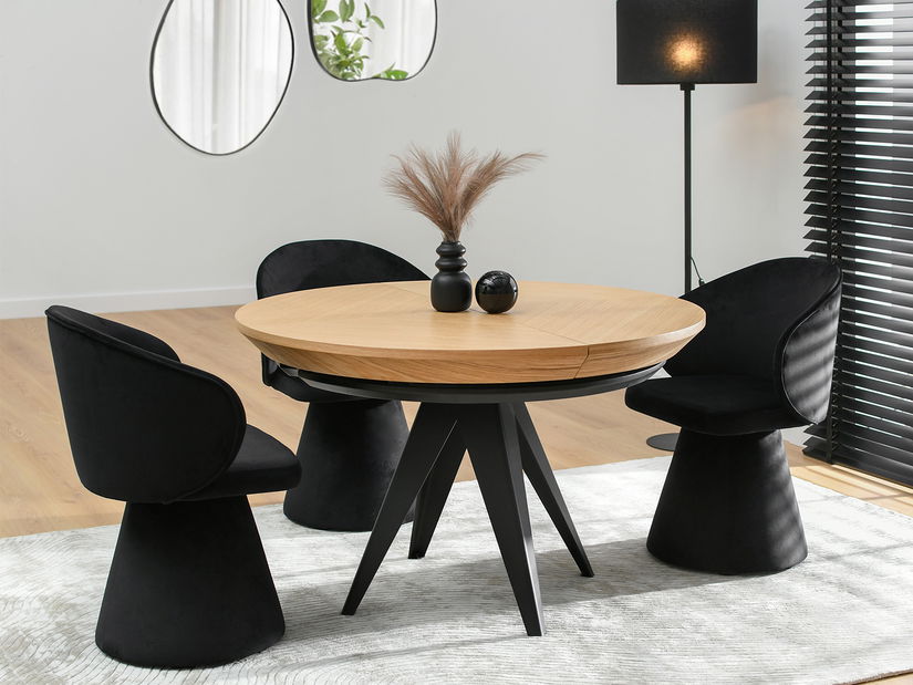 Masă sufragerie Mostrado (stejar + negru)