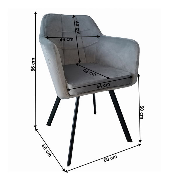 Scaun de sufragerie Zevas (gri + negru)