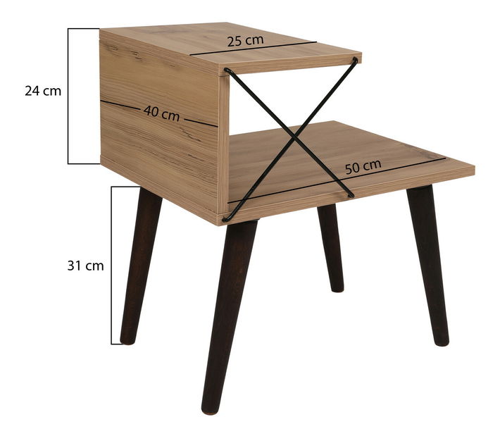 Éjjeliszekrény Crossline (fenyő)