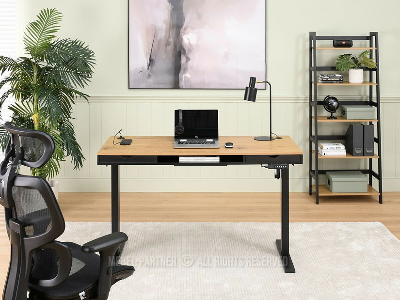 Masă PC Osto 140 (stejar negru + negru)