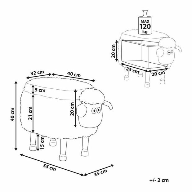 Detská stolička Sunil (biela) 