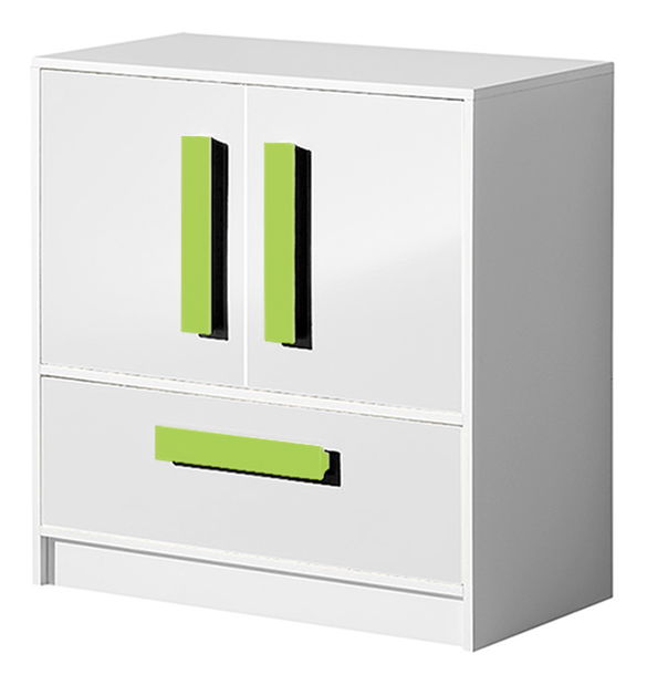 Komoda Gullia 8 (bijela + zelena)