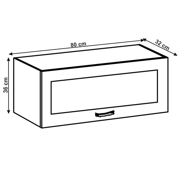 Gornji kuhinjski ormarić G80KS Lanaya (bijela + siva mat)
