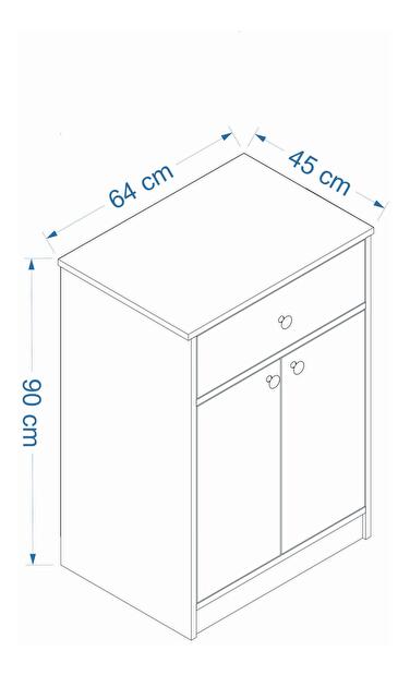 Komód Lassie (fehér + atlanti fenyő) 