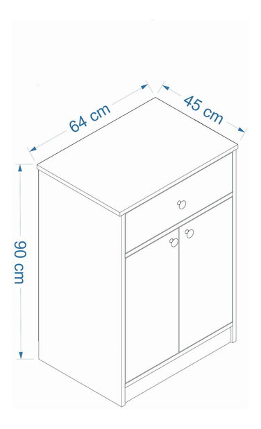 Comodă Lassie (Alb + Pin atlantic) 