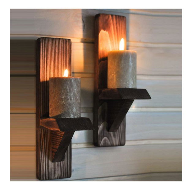 Set 2ks. políc na sviečku Baboma 5 (orech) 