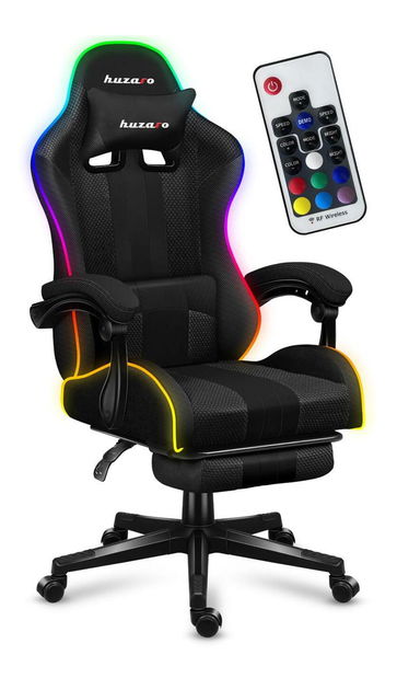 Gaming stolica Fusion 4.7 (crna + šarena) (s LED rasvjetom)