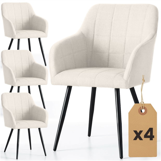 Set blagovaonskih stolica (4 kom.) Luksemburg (krem + crna)