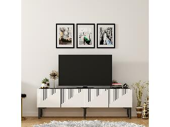 TV asztal/szekrény Tomune 4 (fehér + fekete) 