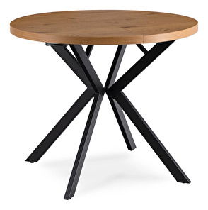 Rozkladací jedálenský stôl Desistir (dub zlatý + čierna) (pre 4-8 osôb)