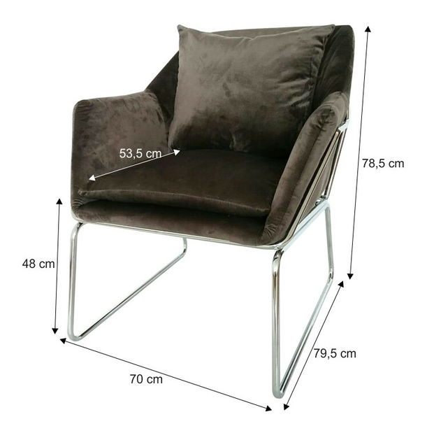 Relaxačné kreslo Kaila (tmavosivá + chróm)