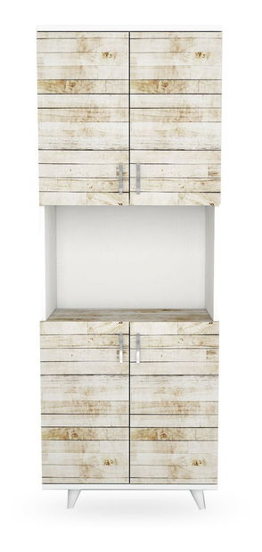 Dulap cu rafturi Tori (Stejar + Alb)