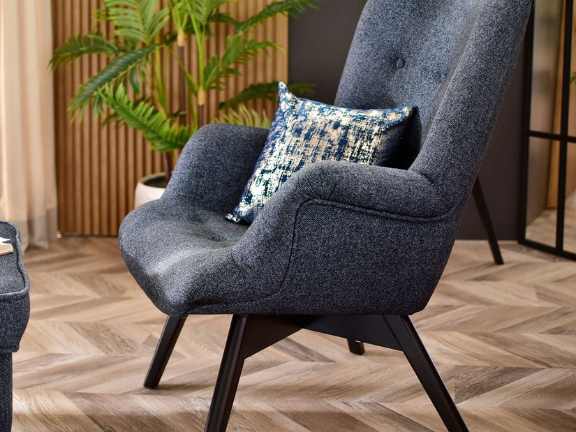 Dizajnové kreslo Florentino (sivá + dub)