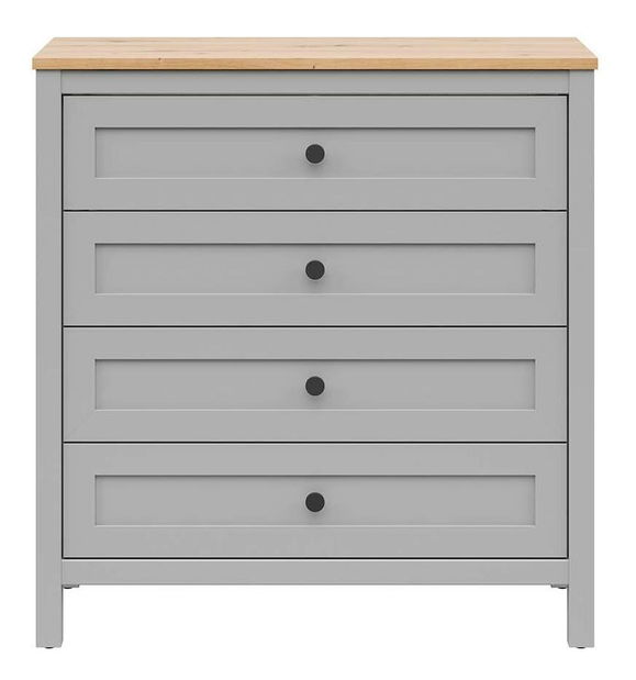 Komoda BRW Salga 4 (arktická sivá + dub artisan) 