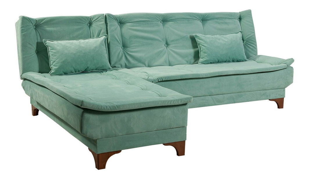 Kutna sofa na razvlačenje Klaudi (morsko plava) (L)