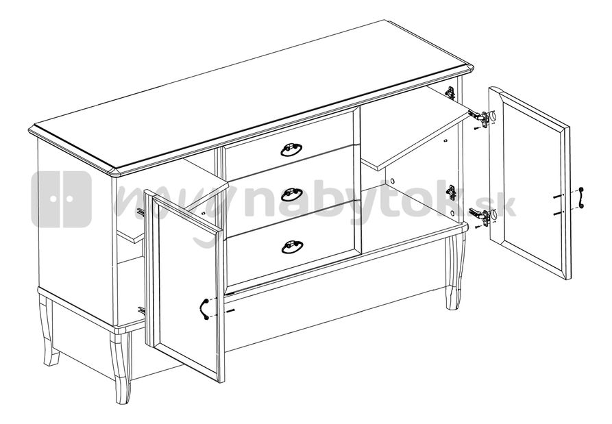 Komoda BRW Orland KOM2D4S/150 (Čerešňa orlando)