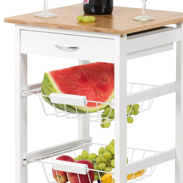 Măsuță servire Dulcemente 1 (bambus + alb mat)