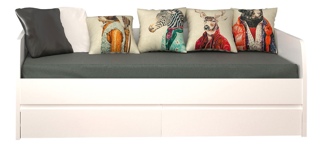 Jednolôžková posteľ 90 cm Ethan (biela) (s roštom)