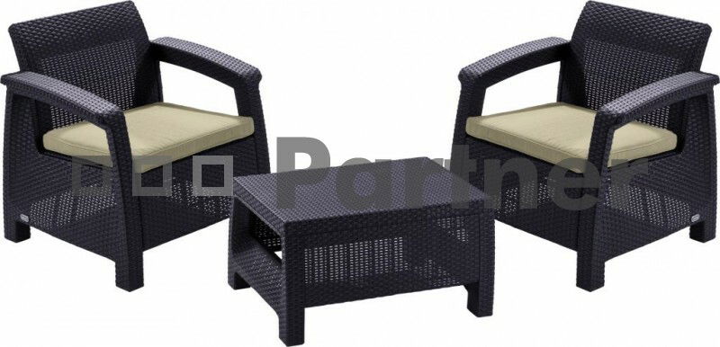 Záhradný nábytok Corfu Weekend hnedý (um. ratan) *vankúše ZADARMO