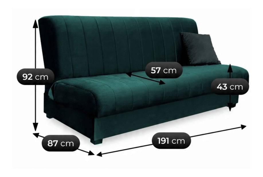 Kanapé szett (2 db.) Stigma (sötétzöld)
