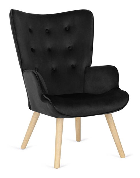 Fotelja s naslonom za noge Lombardi (crna) 