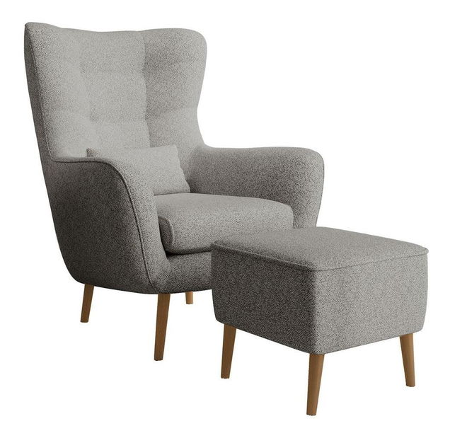 Kreslo s podnožkou Veneza VZ2 (sivá + buk)