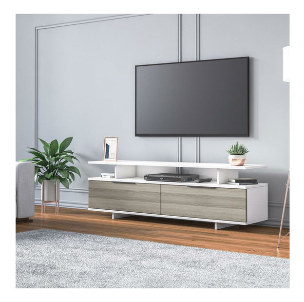 Masă TV/Dulap Dreamies (Gri + Alb + Nuc) 