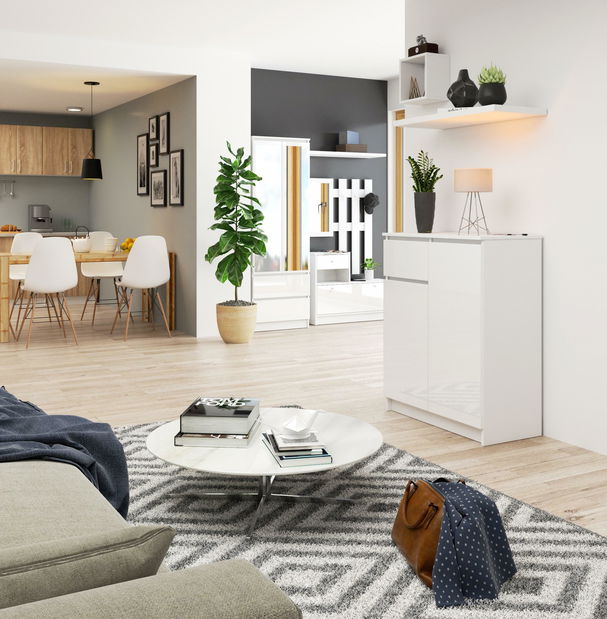 Komoda Kaveri (lesk biely)