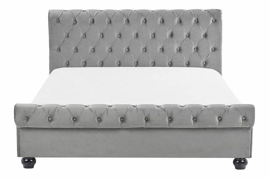 Pat matrimonial 160 cm ARCHON (cu somieră) (gri)