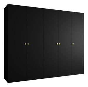 Dulap de haine 250 cm Parna 1 (Negru + Auriu)