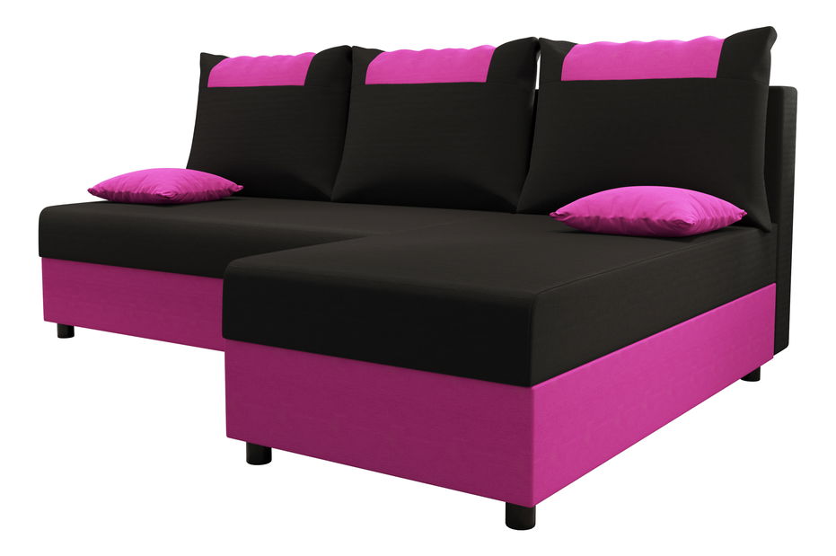 Kutna garnitura Stellar L (crna + ljubičasta) (D)