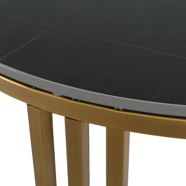 Măsuță cafea Kenrucky (marmură negru + auriu) 