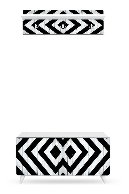 Mobilier Hol Vopami (negru + alb) 