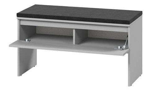 Mobilier hol Semplo II (Alb alpin + Negru) (cu oglindă)