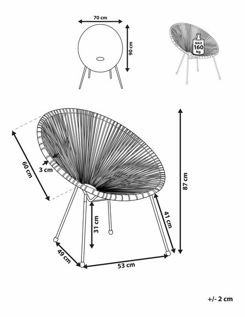 Vrtna fotelja Alvarez (prirodna)