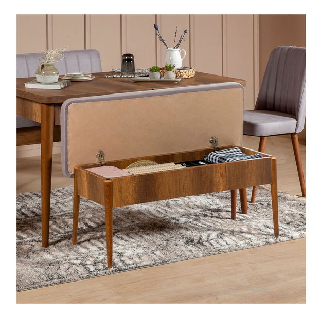 Lavica Vlasta 3 (orech + svetlofialová) (s úl. priestorom)