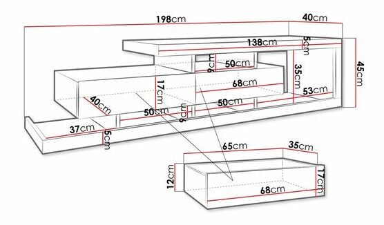 TV skrinka/stolík Sigurdo 180 *bazár