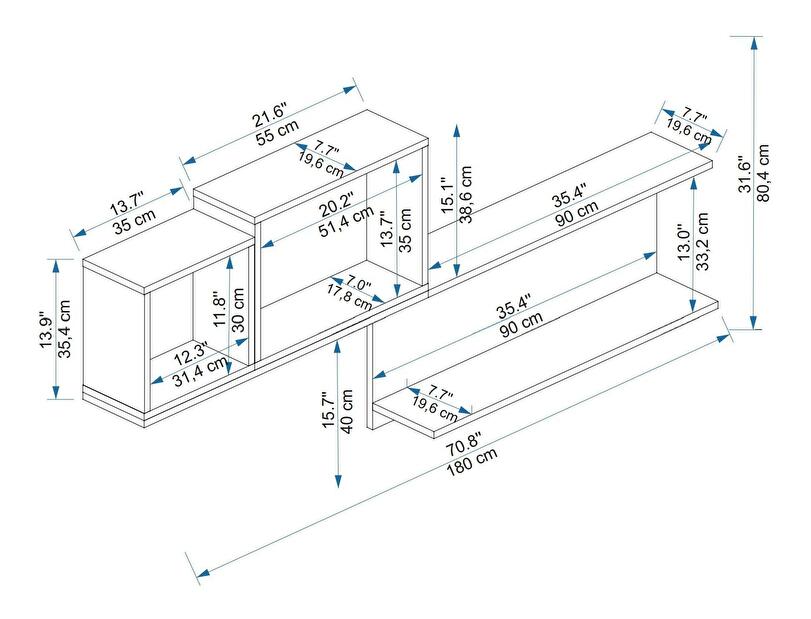 Raft Pelavi 2 (pin atlantic + antracit + alb) 