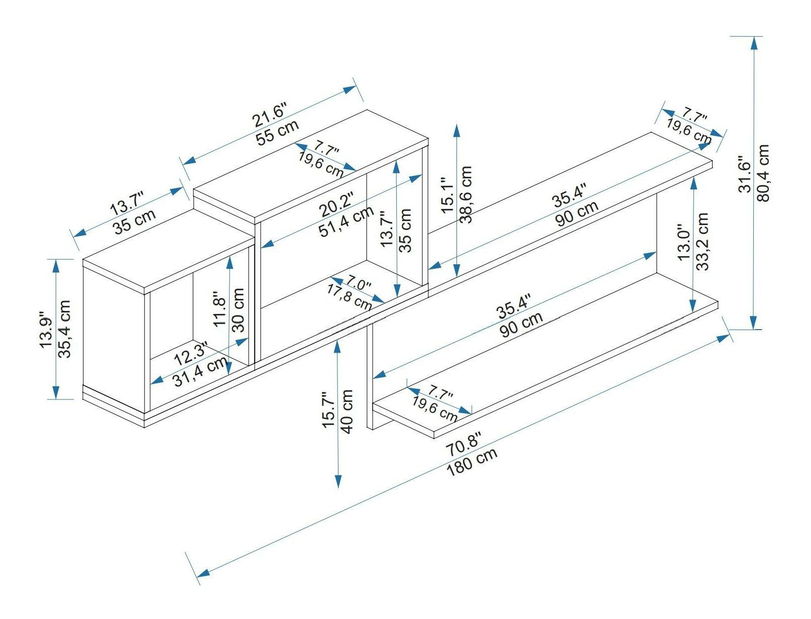Raft Pelavi 2 (pin atlantic + antracit + alb) 