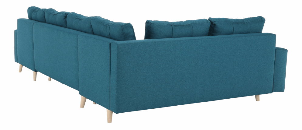 Sedacia súprava v tvare U Vellin (tyrkysová) (L)