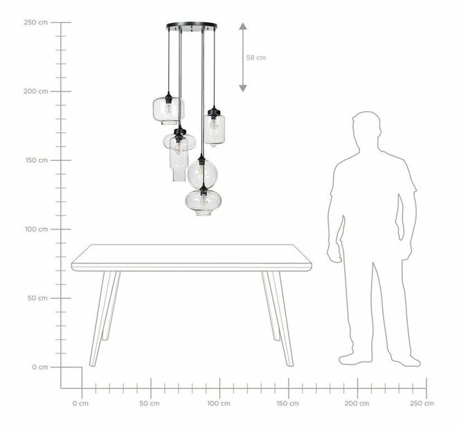 Závesné svietidlo Benny (priehľadná)