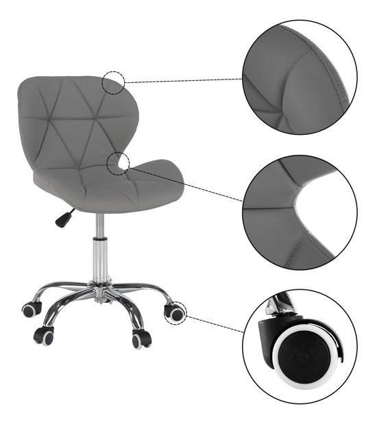 Irodai fotel Asher (szürke + króm)